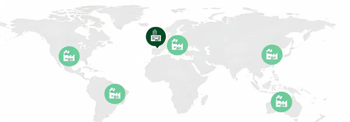 Map illustration of Kingspan global manufacturing network