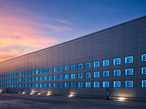Data center building envelope with insulated cladding